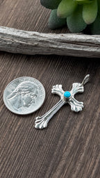 Pauline Nelson Cross Pendant with Turquoise