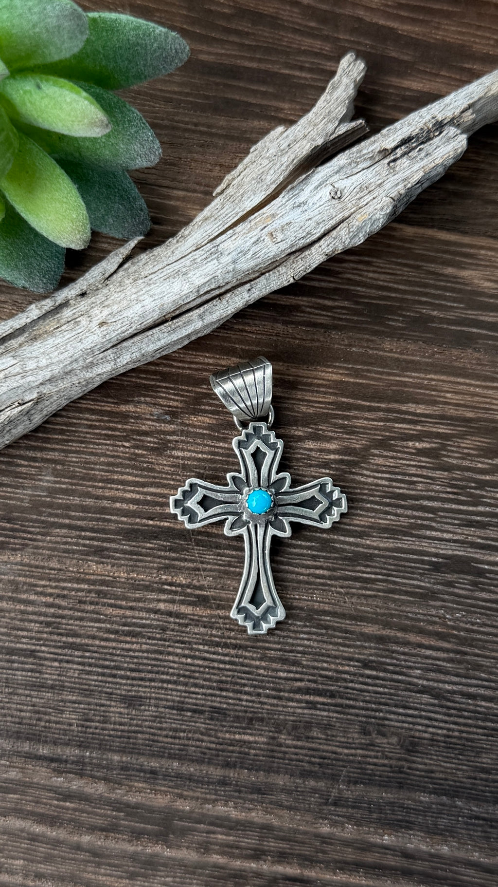 Running Bear Cross Pendant