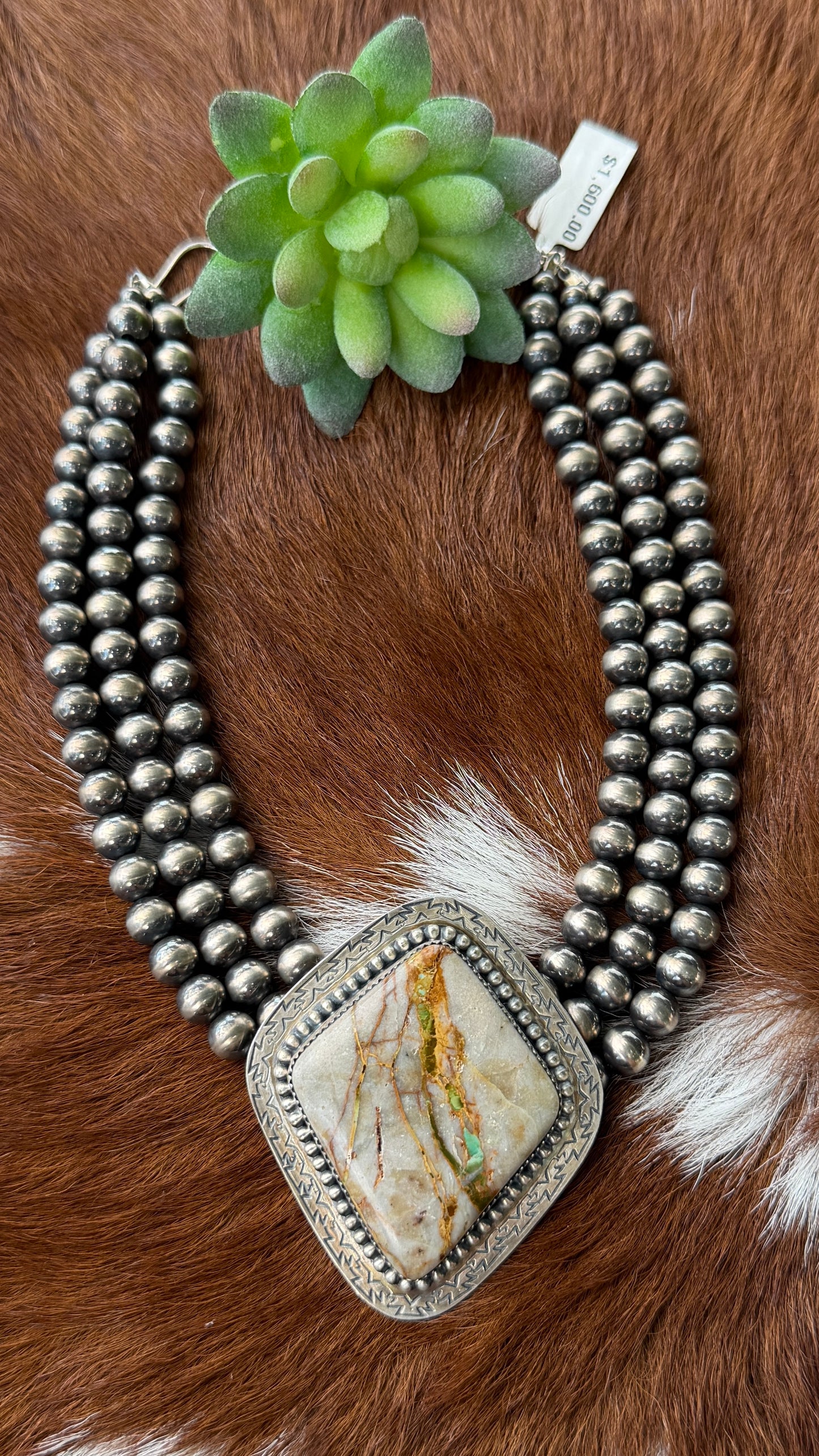 Jeff Largo Ribbon Turquoise princess necklace