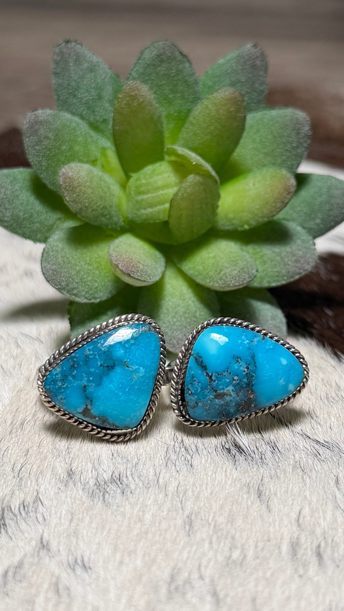 Bucky Belin Double Turquoise Ring