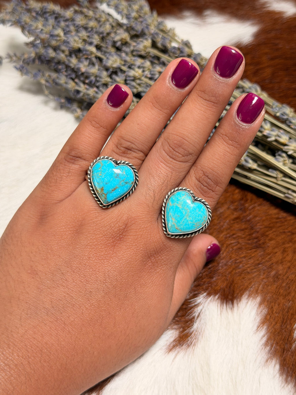 Scott Skeets Kingman heart Rings