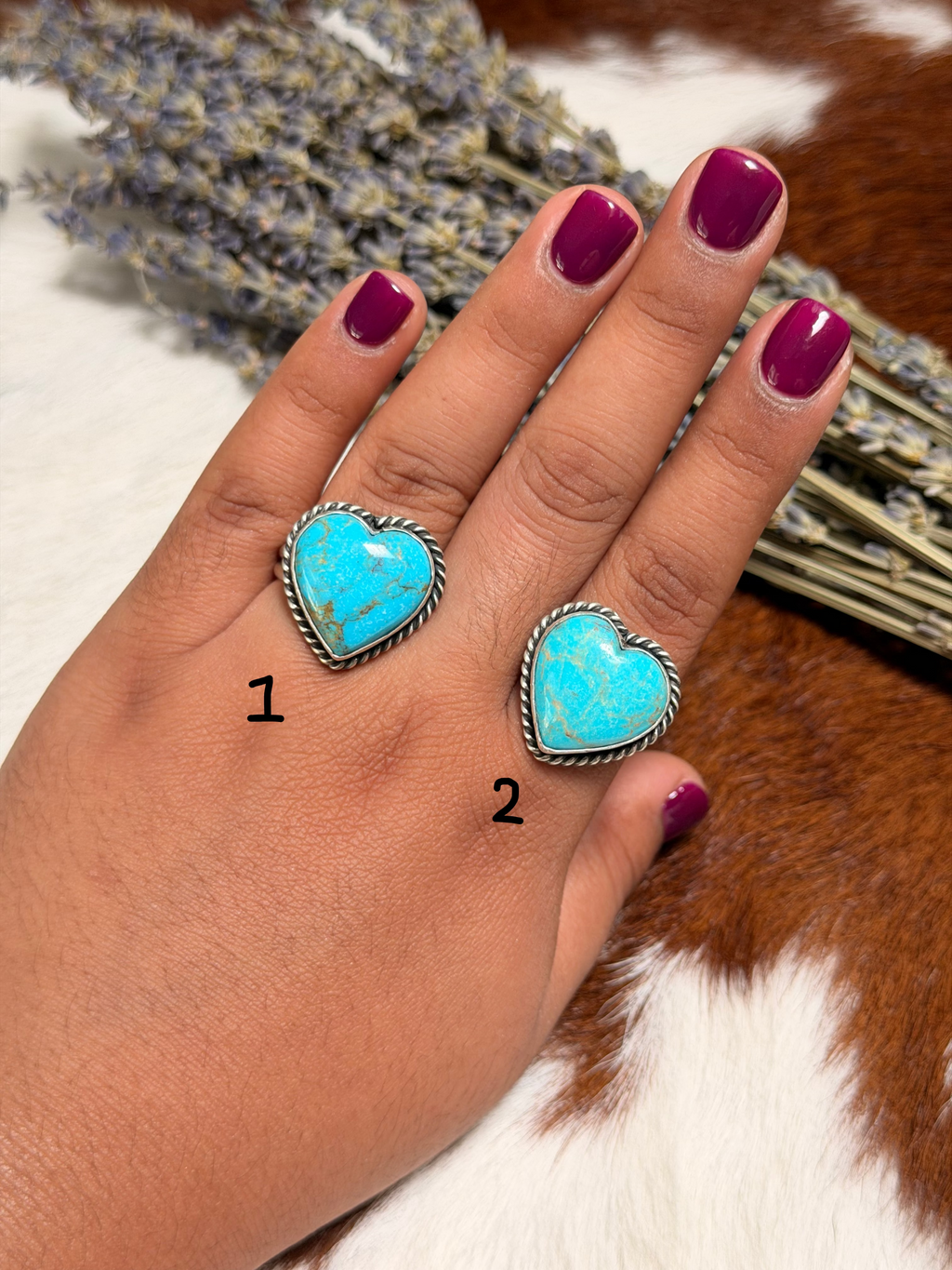 Scott Skeets Kingman heart Rings