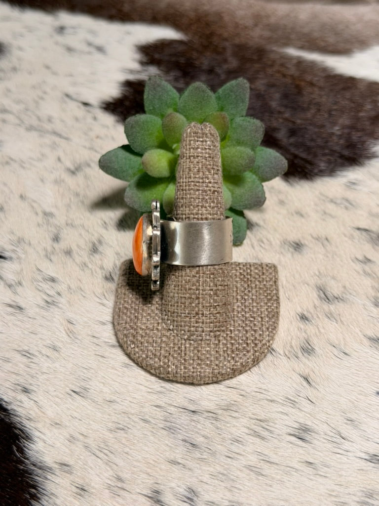 T.Nez Sr Orange Spiny Ring