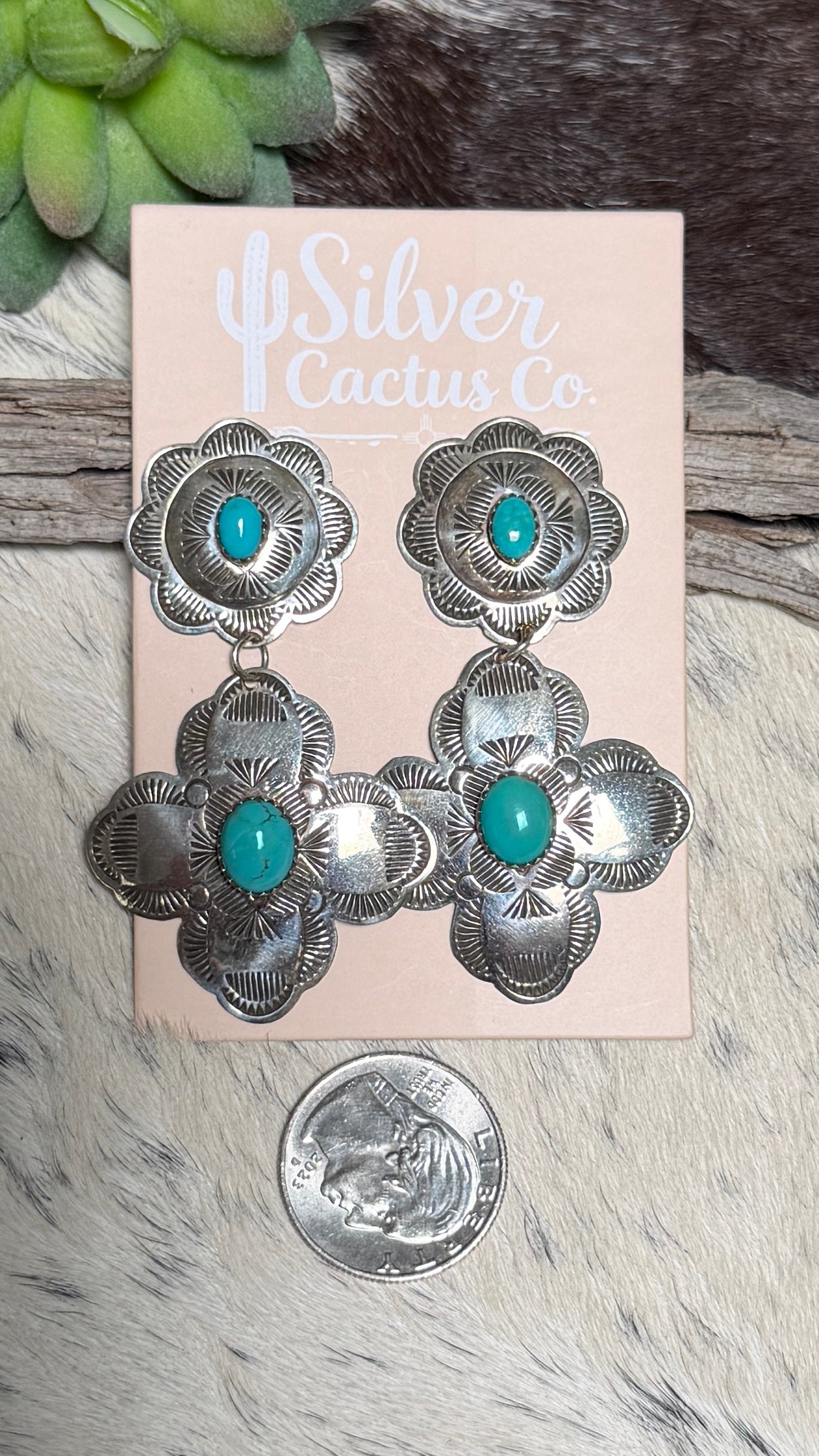 Bertha Begay concho cross dangles