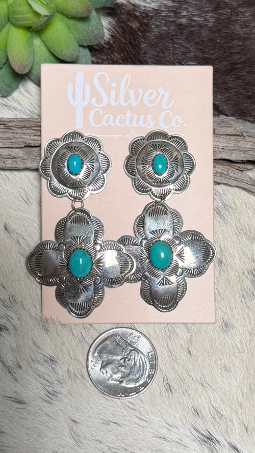 Bertha Begay concho cross dangles