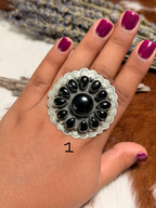 Kee J. Black Onyx Cluster Rings
