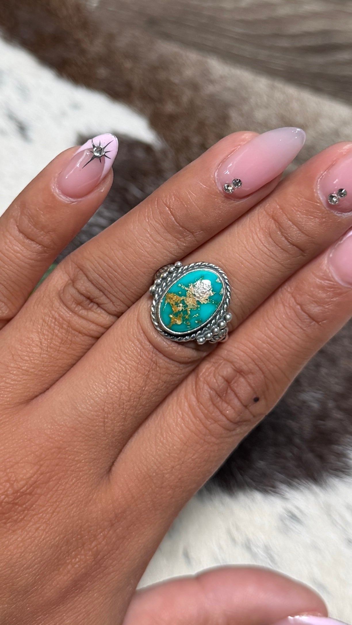 Sam Yellowhair Sonoran Gold Ring, Size 7