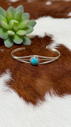 Esther White Turquoise cuff