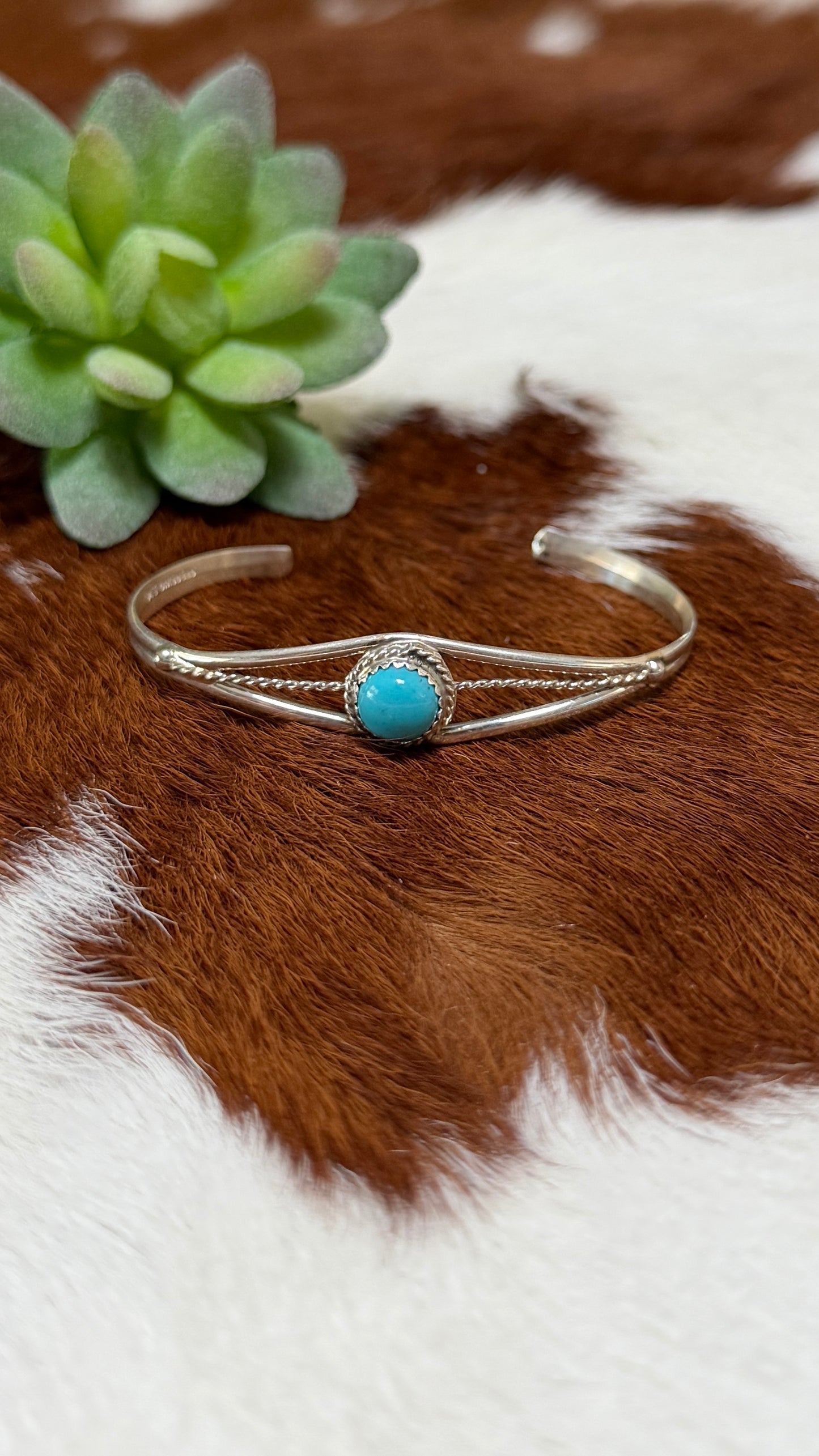 Esther White Turquoise cuff
