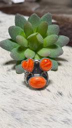 Gilbert Nez Orange Spiny Ring, Size7