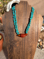 Turquoise & Carnelian 17"