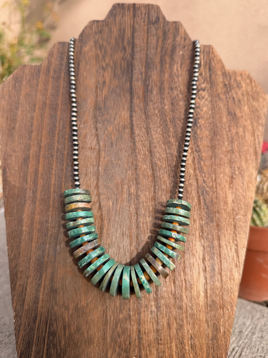 Chimney Butte pearls & turquoise 20"