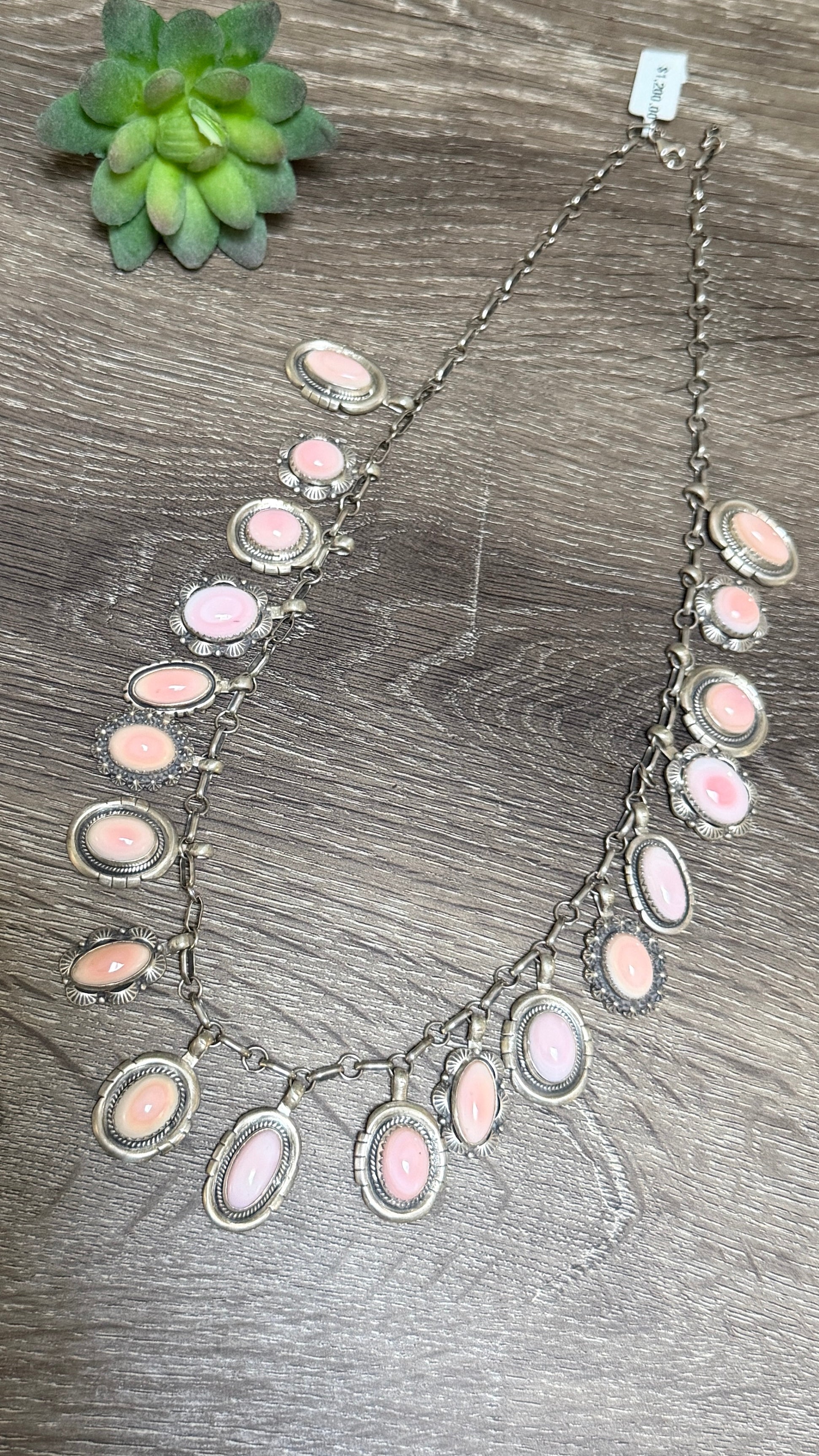 Pink Conch charm necklace