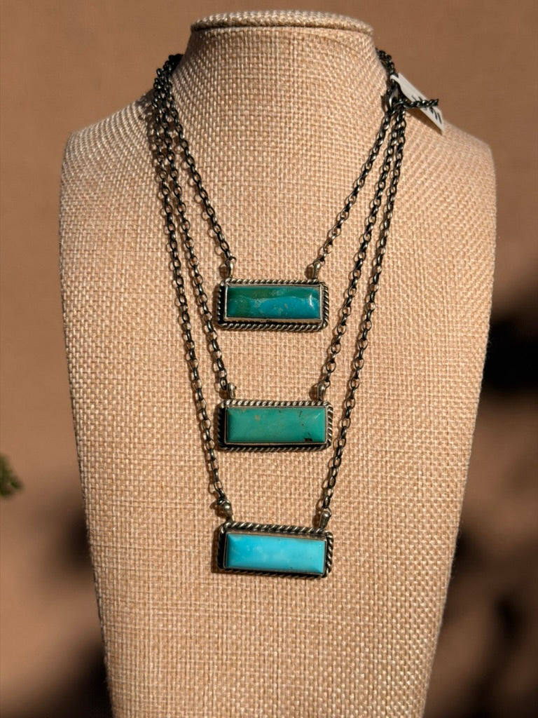 Navajo Kingman Bar Necklace
