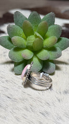 Pink Conch Tear Drop Ring, Size 7