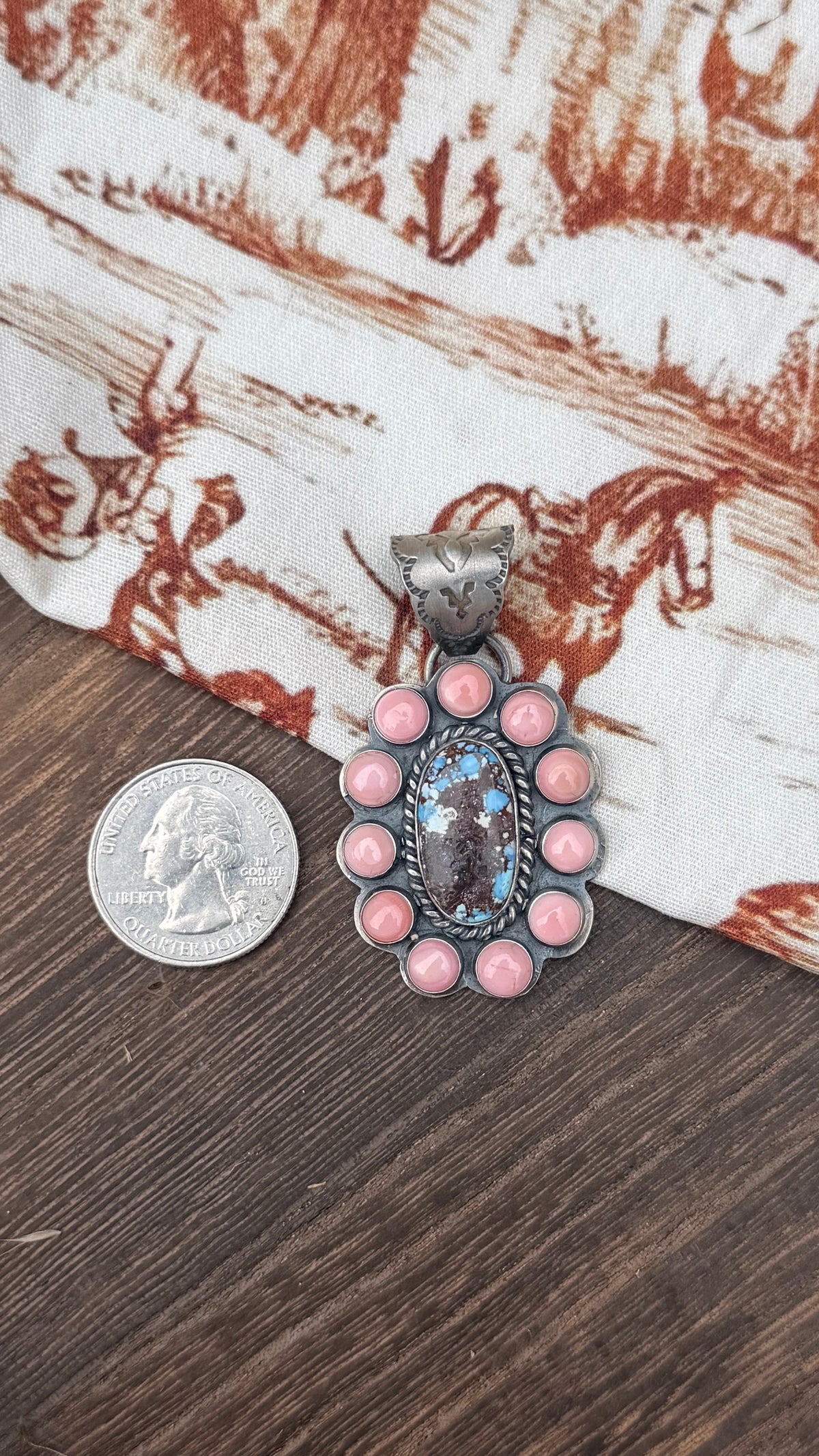 Jeff Largo Pink Conch & Golden Hills pendant