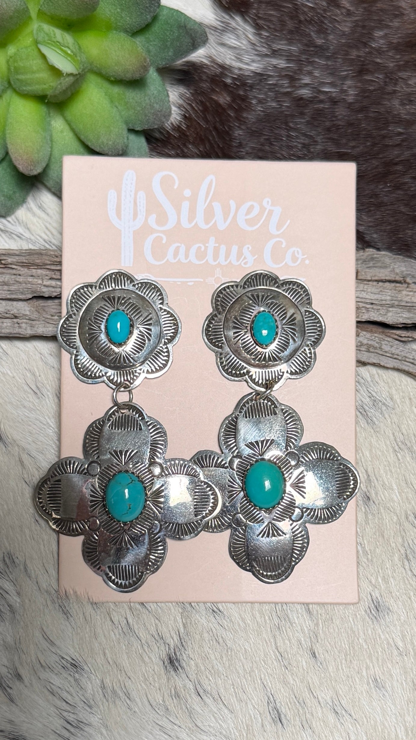 Bertha Begay concho cross dangles