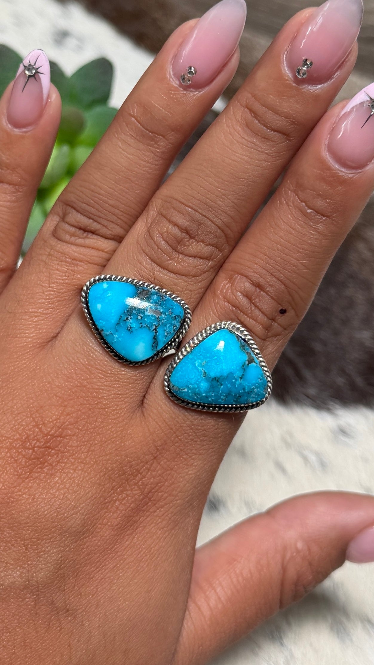Bucky Belin Double Turquoise Ring