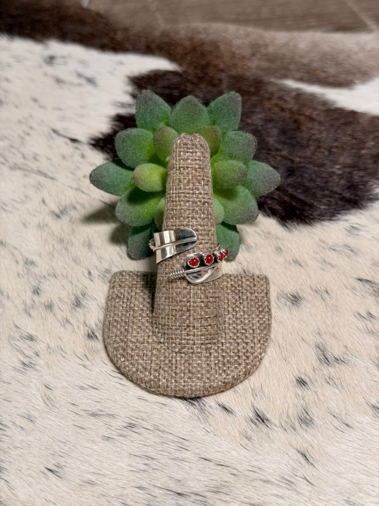 Chester Charley Coral Feather Band Ring