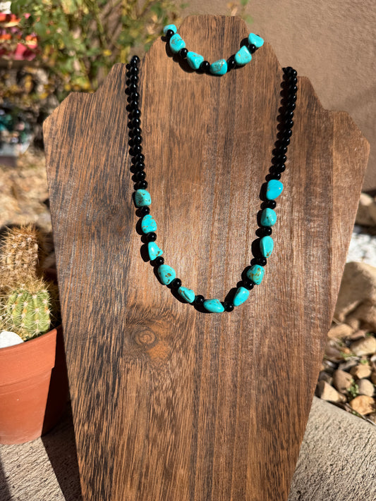 Grandma Cactus Onyx & Turquoise set 19"