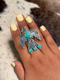 Lorenzo and Jerilyn Chee Pink Conch Thunderbird Ring