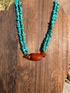 Turquoise & Carnelian 17"