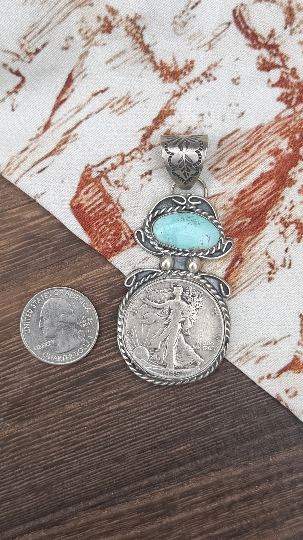 Dry Creek & Liberty coin pendant