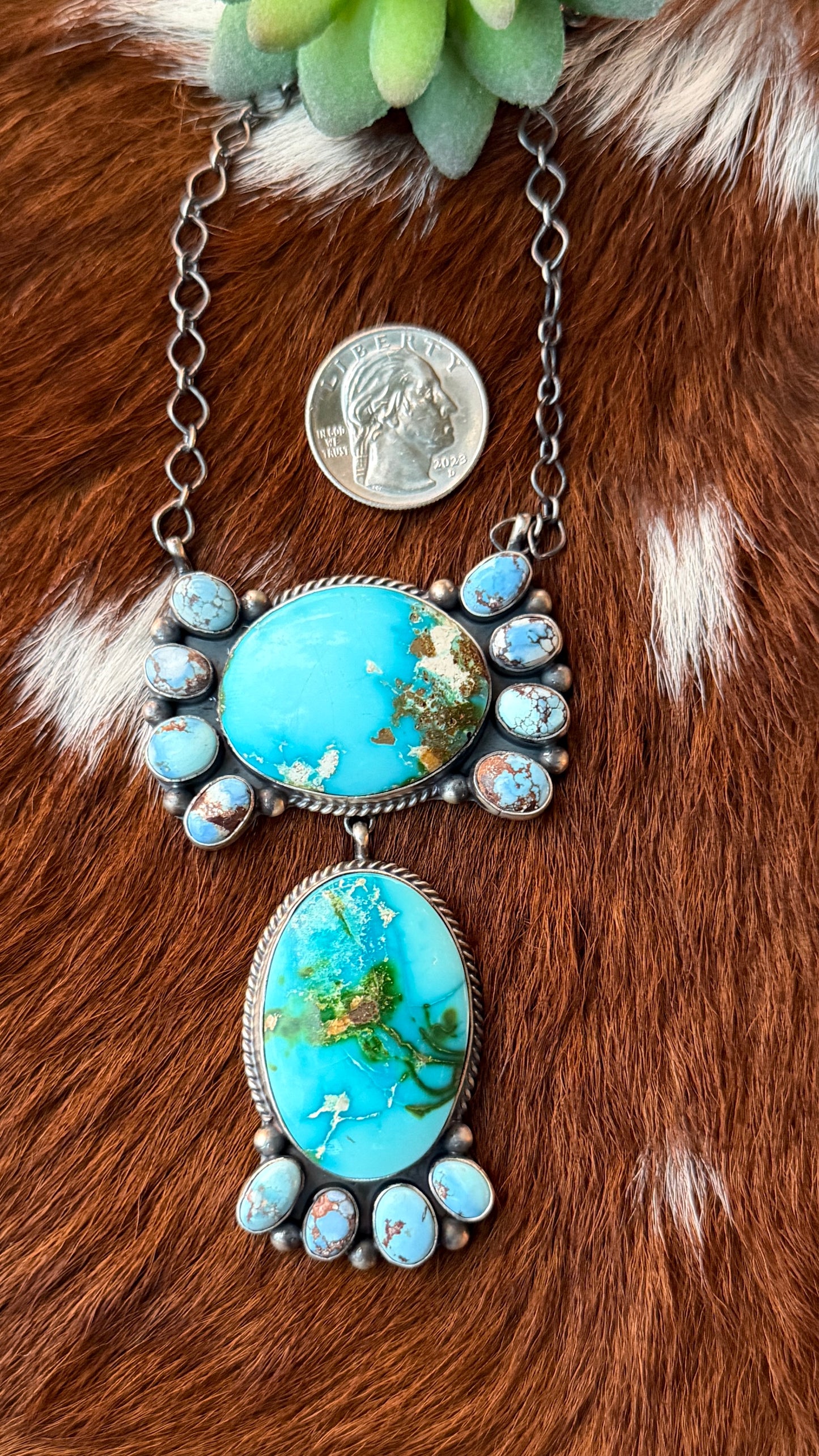T Smith multi stone Turquoise necklace