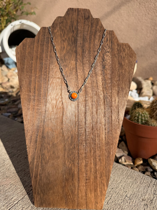 Orange spiny flower 18.5"