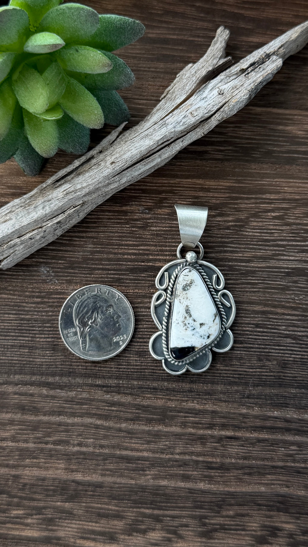 Gilbert Nez White Buffalo Pendant