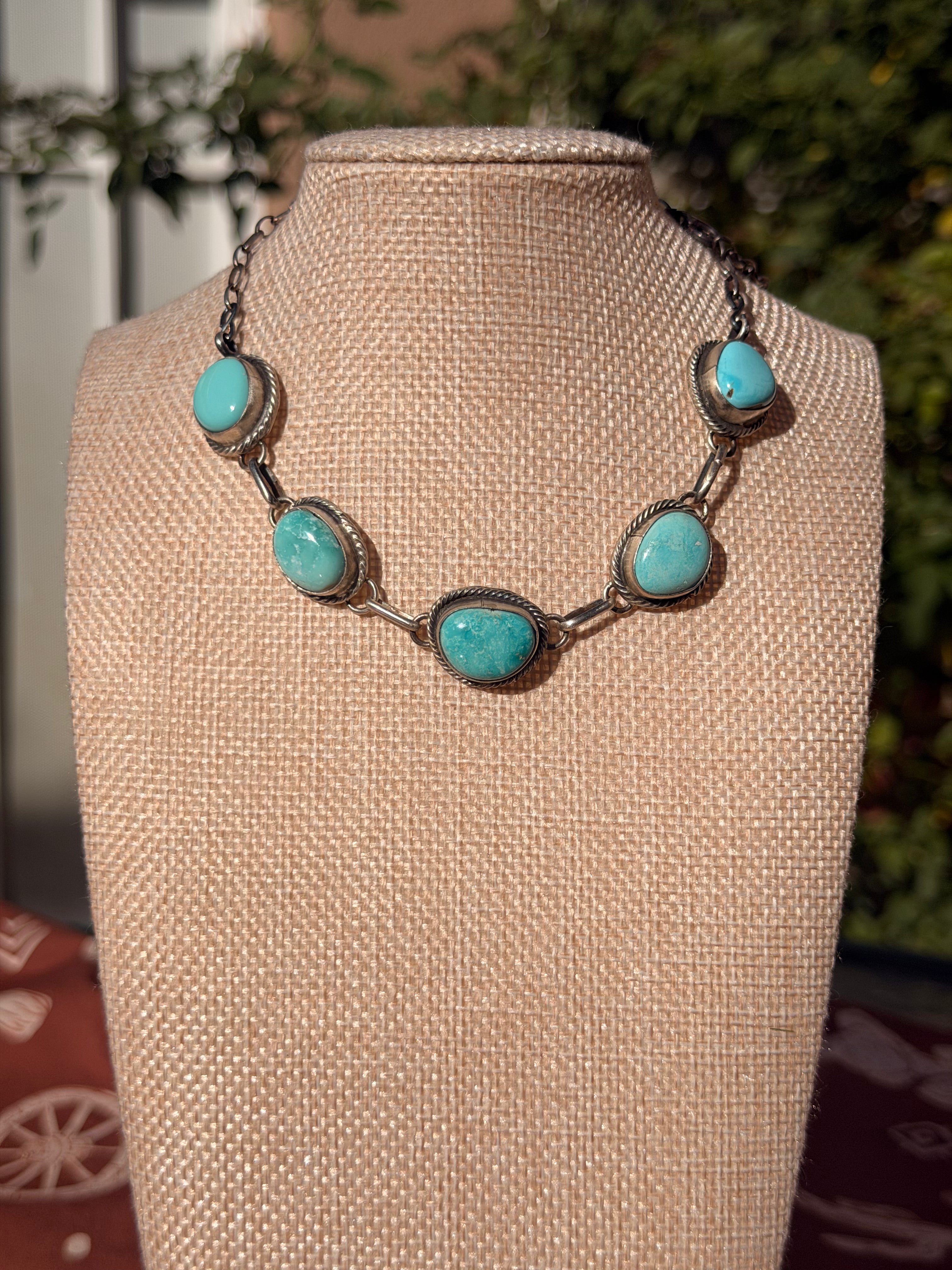 John Skeets Kingman Turquoise Choker
