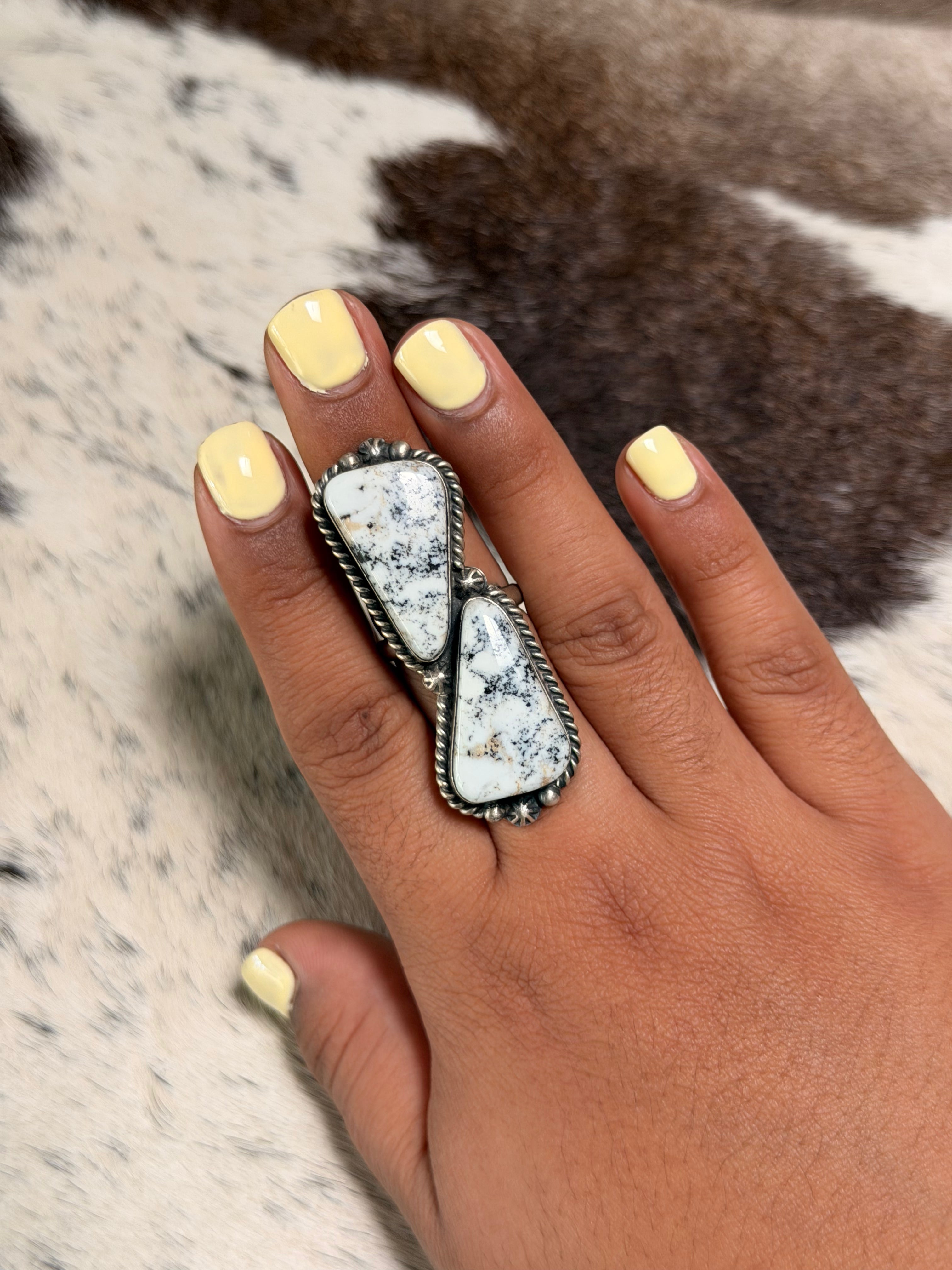 Eugene Belone White Buffalo Ring
