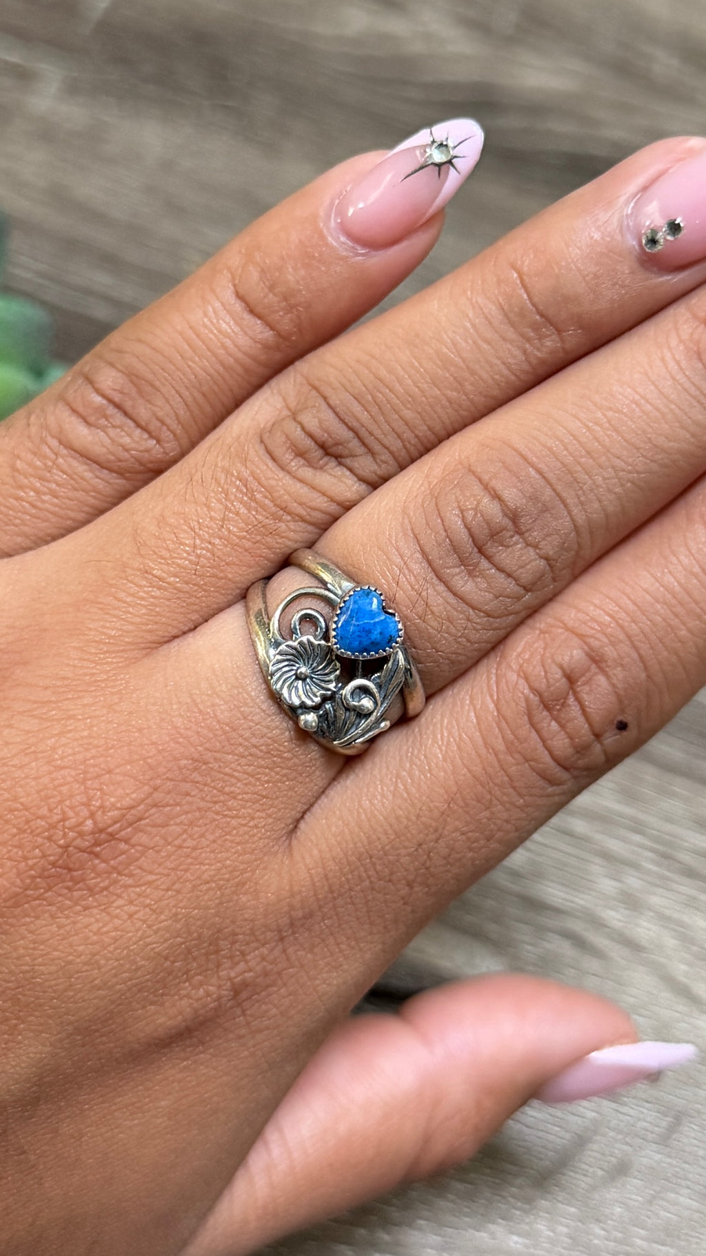 Virginia Sandoval Lapis Heart Ring, Size 8