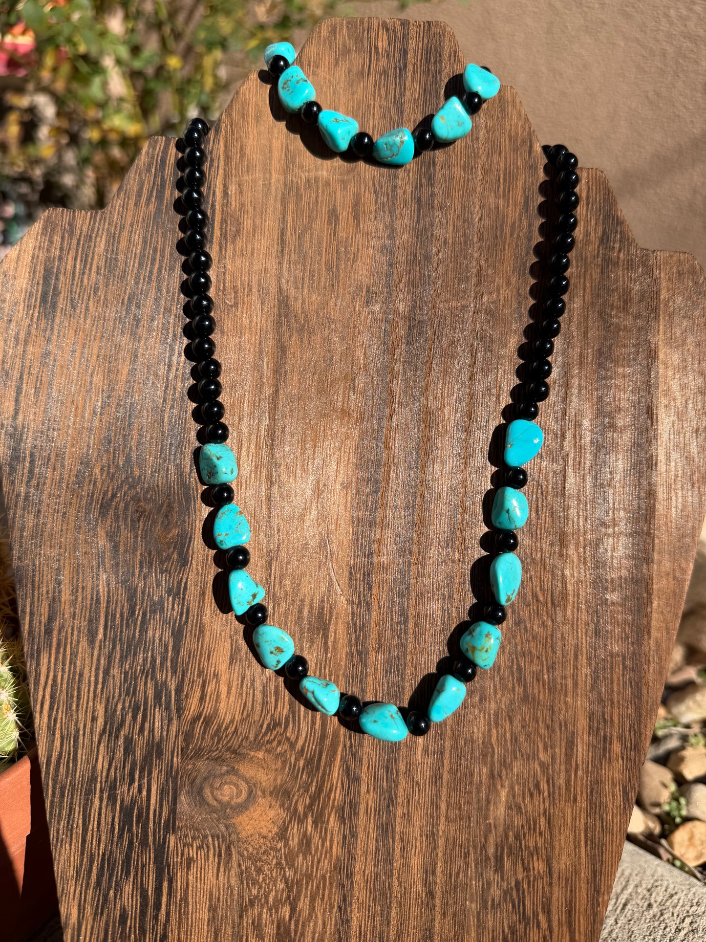 Grandma Cactus Onyx & Turquoise set 19"