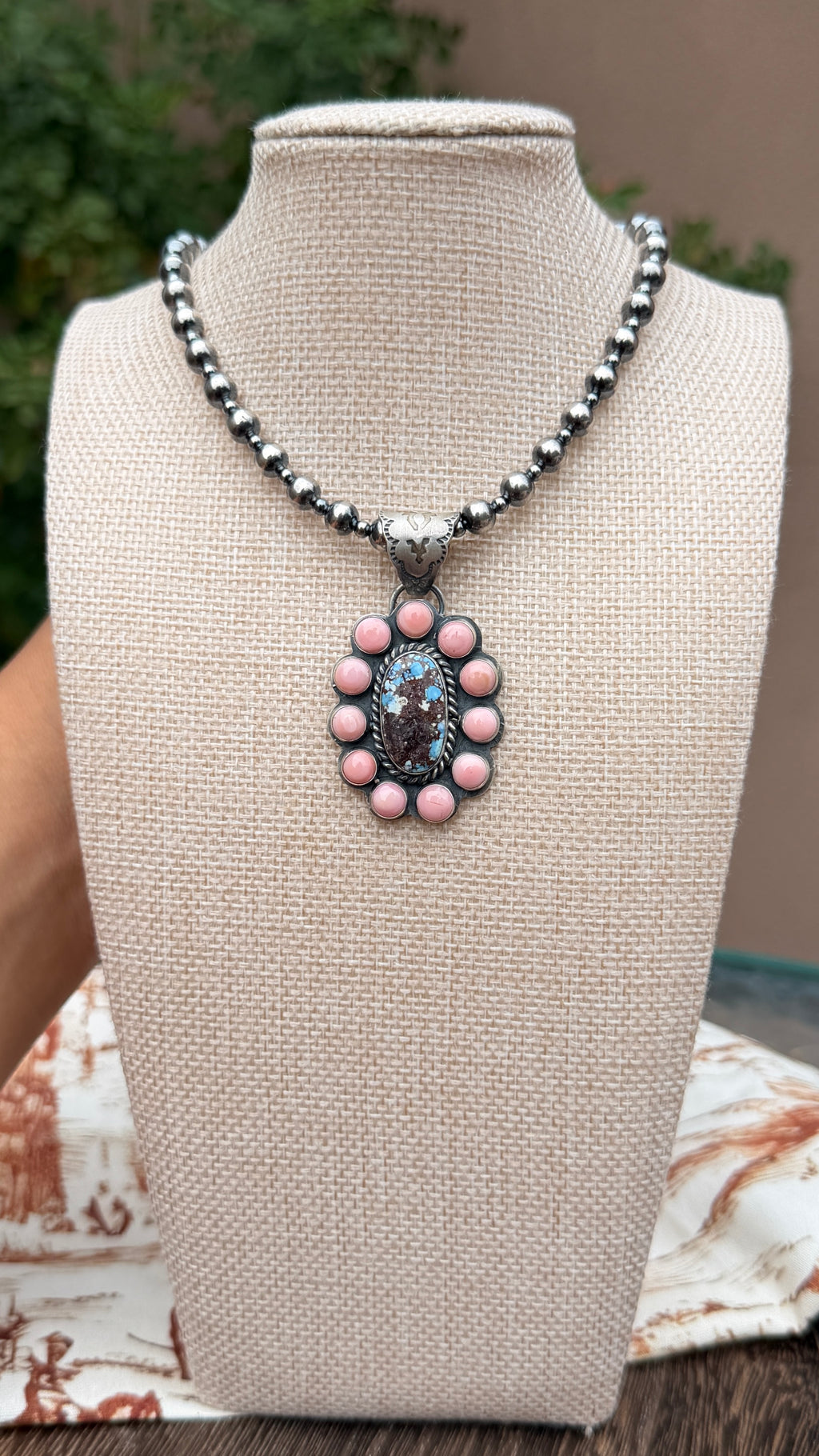 Jeff Largo Pink Conch & Golden Hills pendant