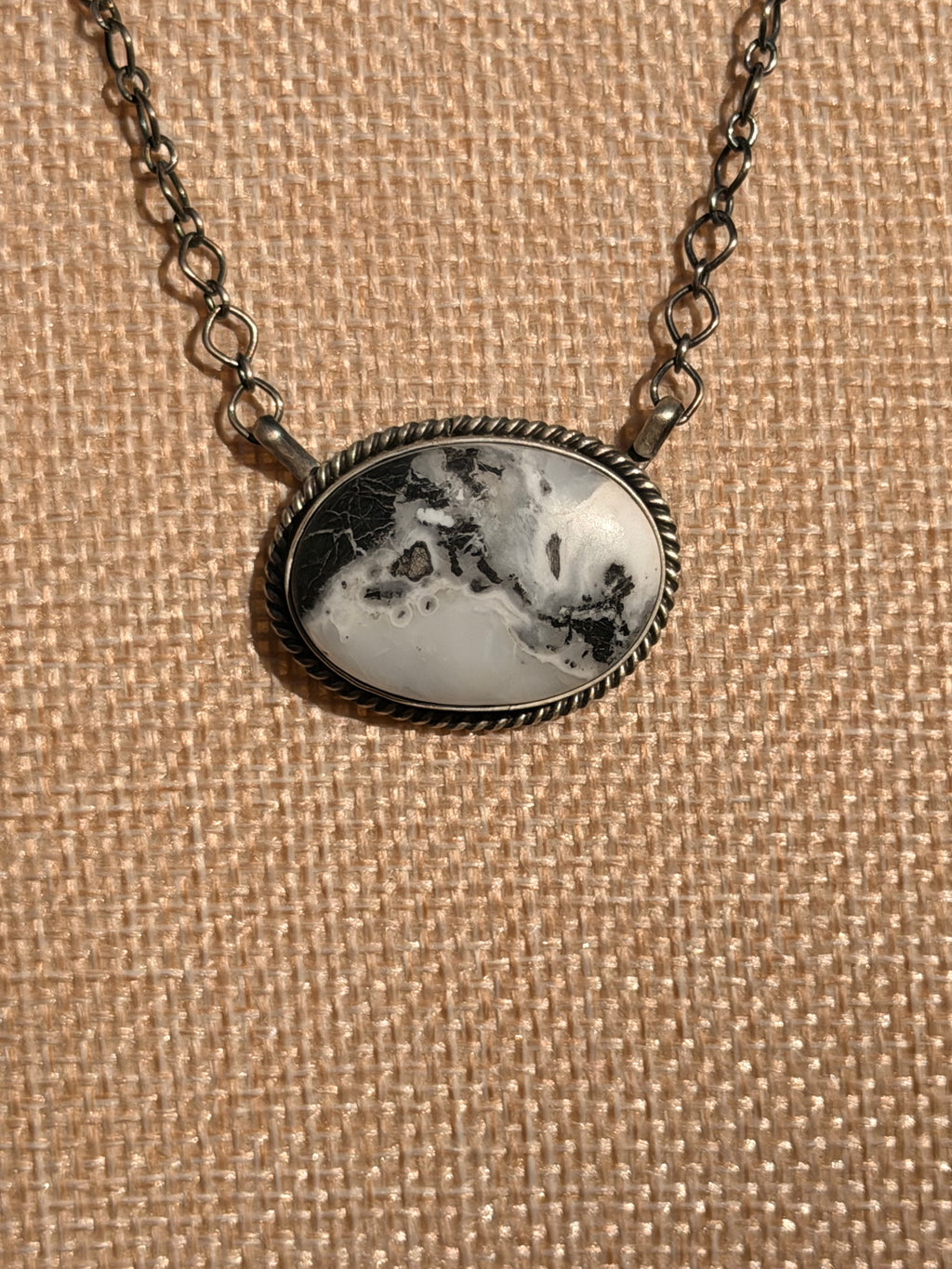 Scott Skeets White Buffalo Bar Necklace