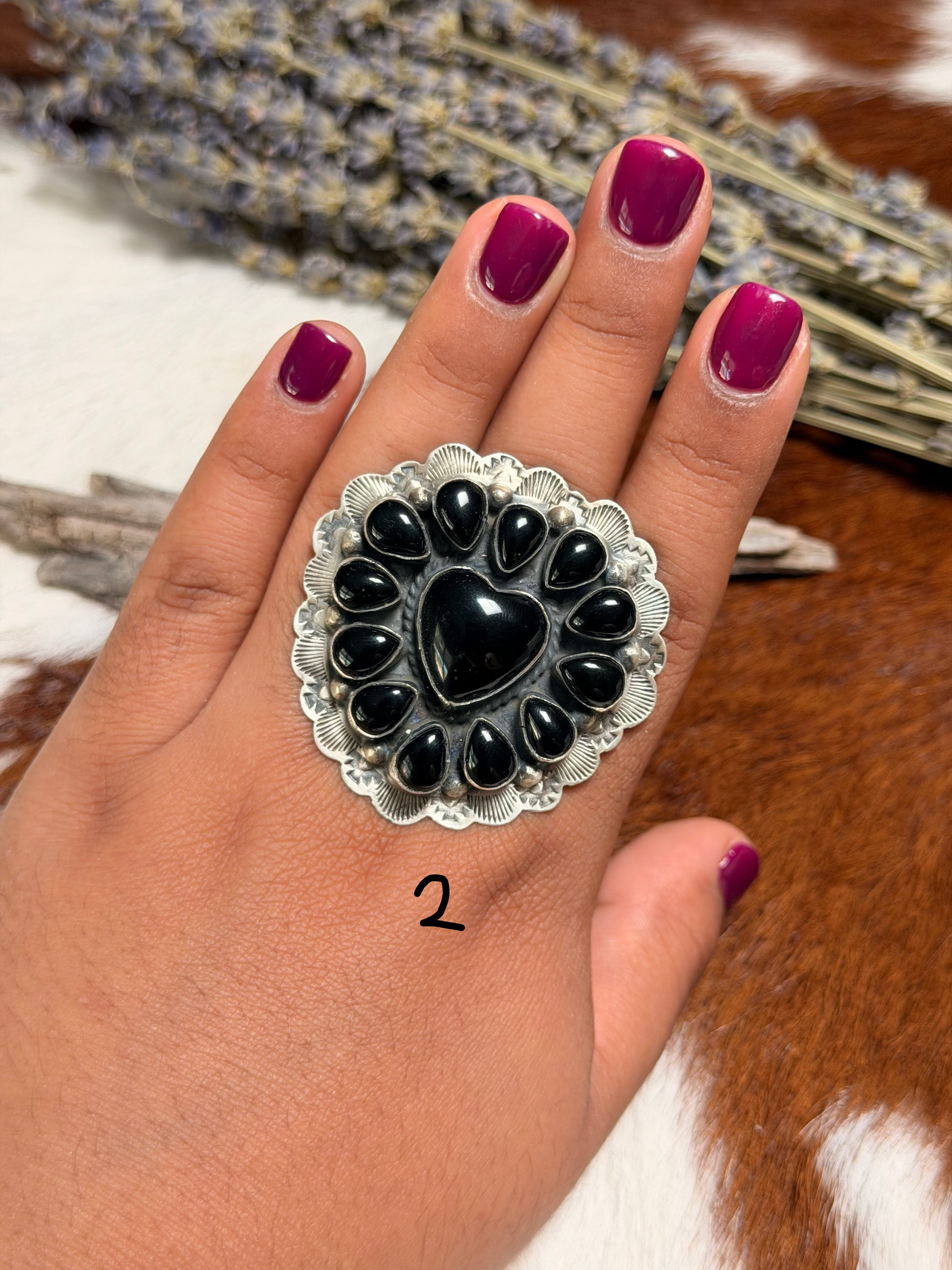 Kee J. Black Onyx Cluster Rings