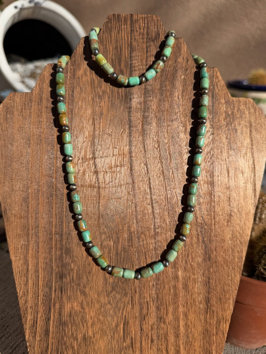 Grandma Cactus Turquoise & Pearls Set