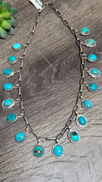 Kingman Turquoise charm necklace 19.5"