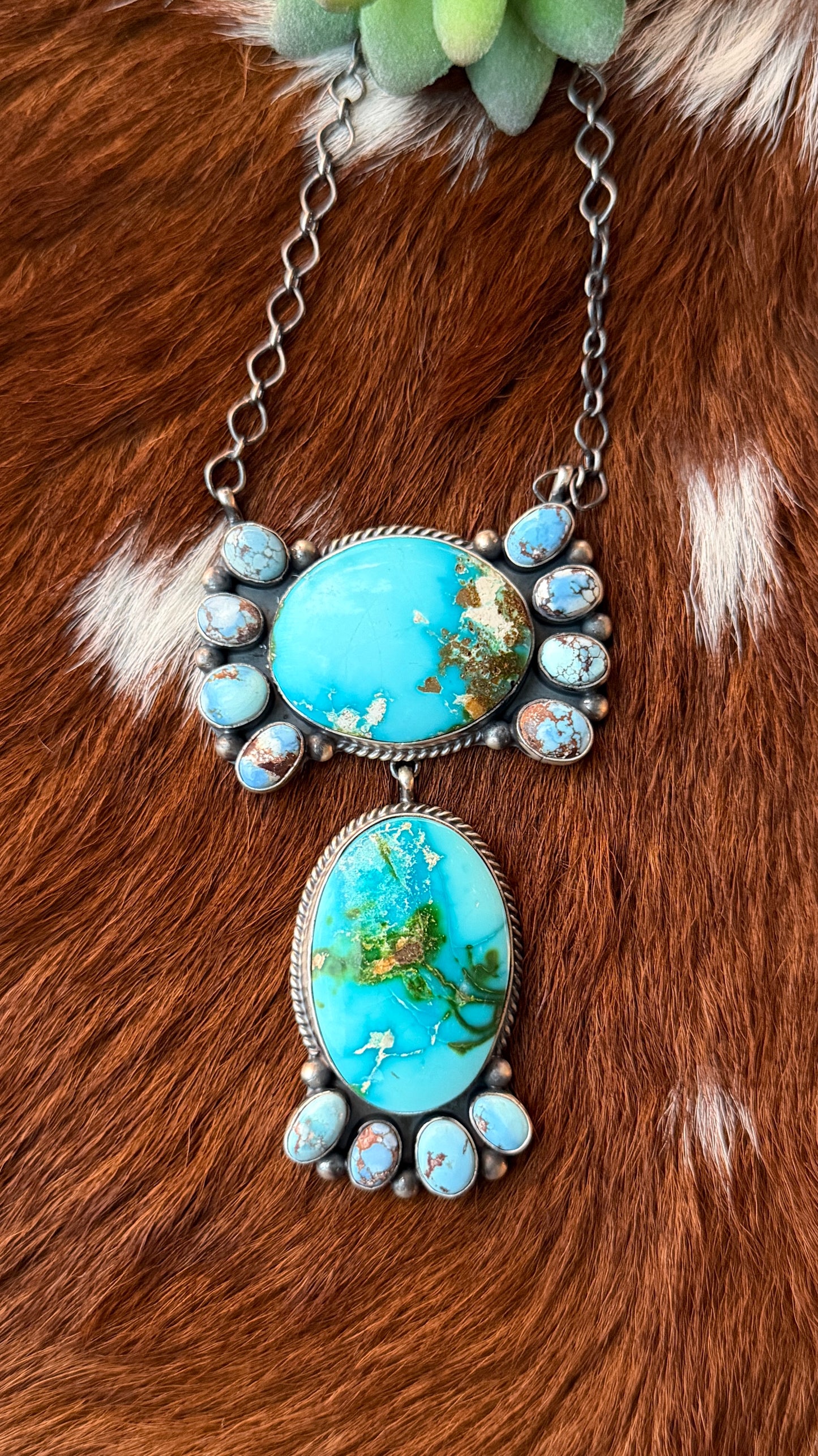 T Smith multi stone Turquoise necklace