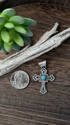 Running Bear Cross Pendant