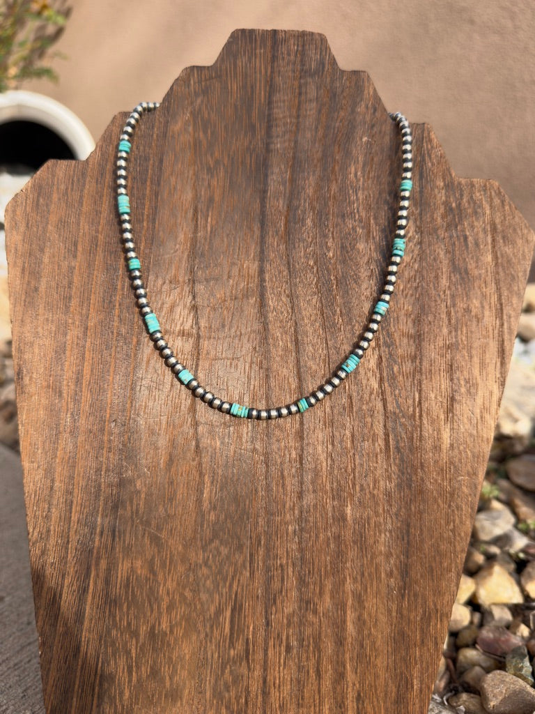 Pearls & Turquoise 16" 4mm