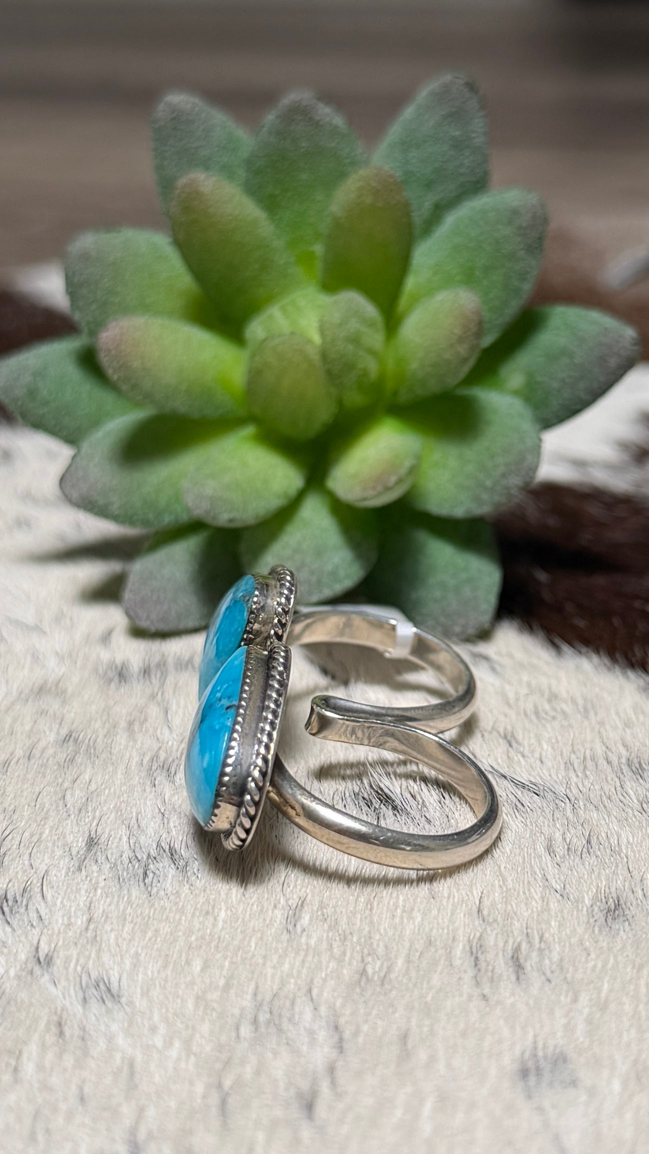 Bucky Belin Double Turquoise Ring