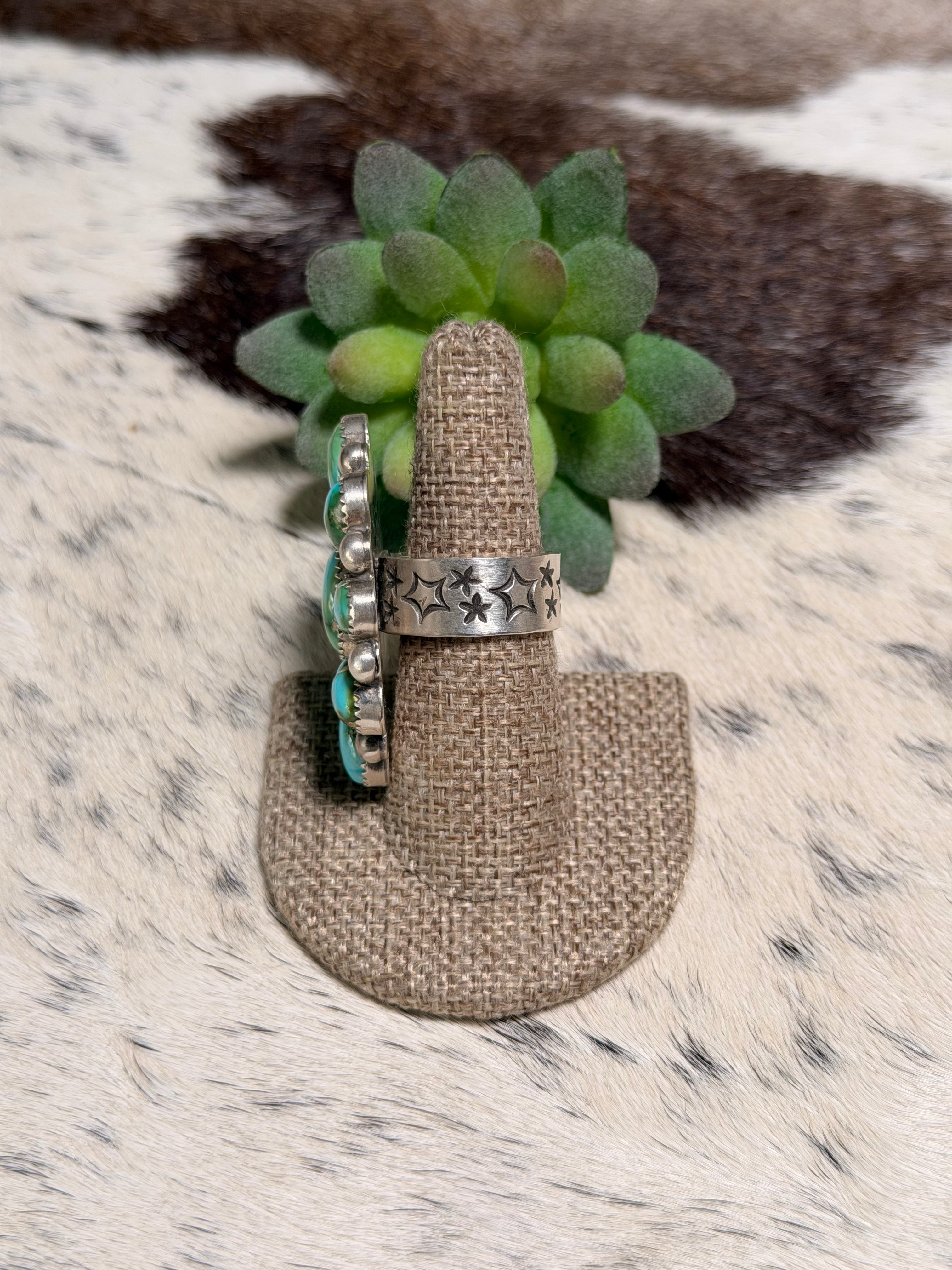 Chris Etsitty Sonoran Gold Cluster Ring