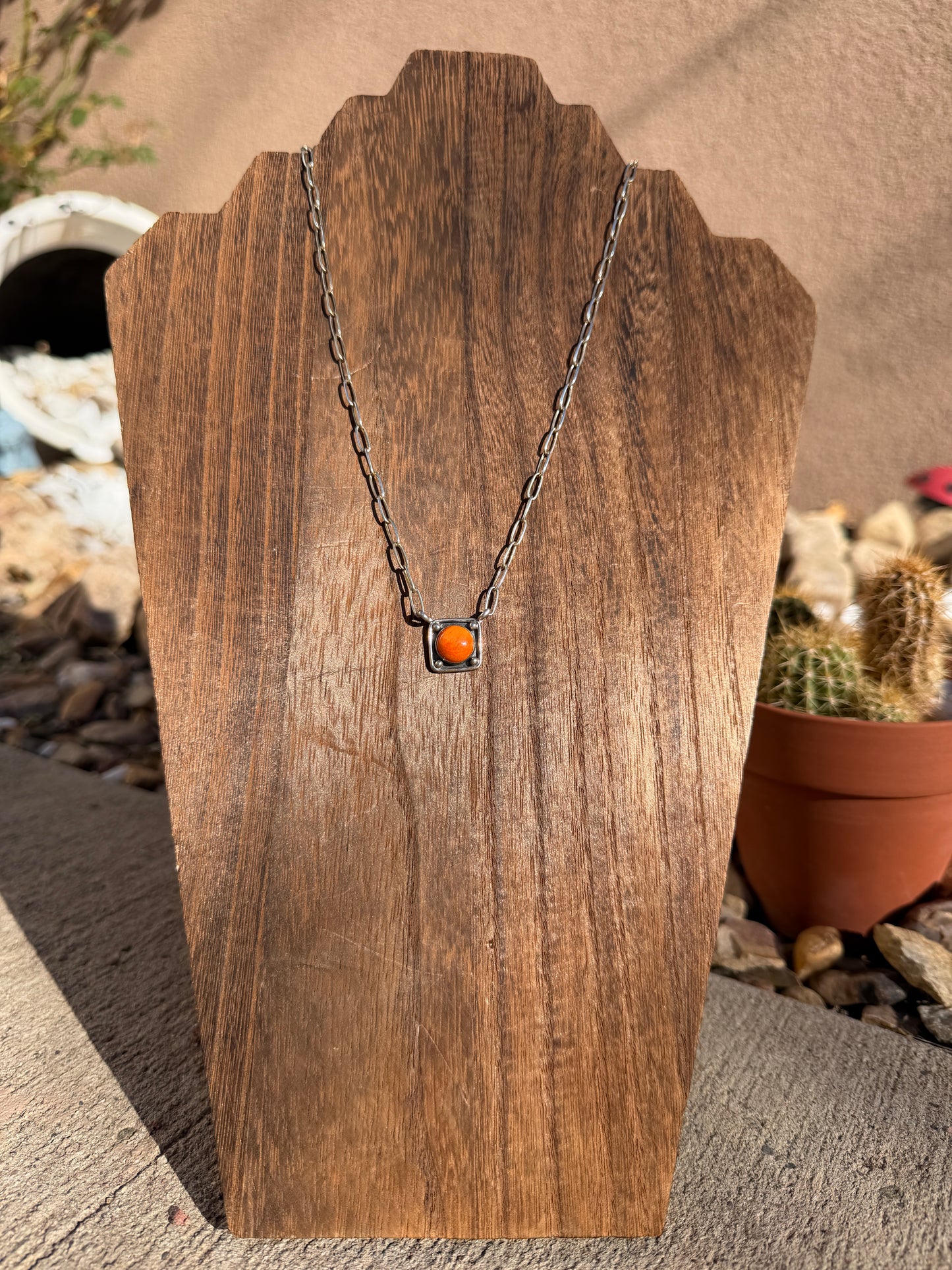 Orange spiny necklace