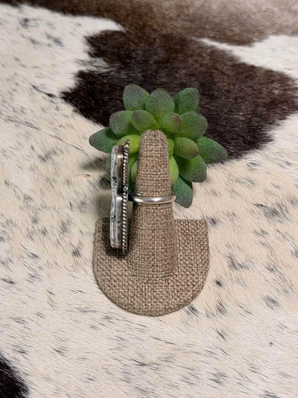 Eugene Belone White Buffalo Ring