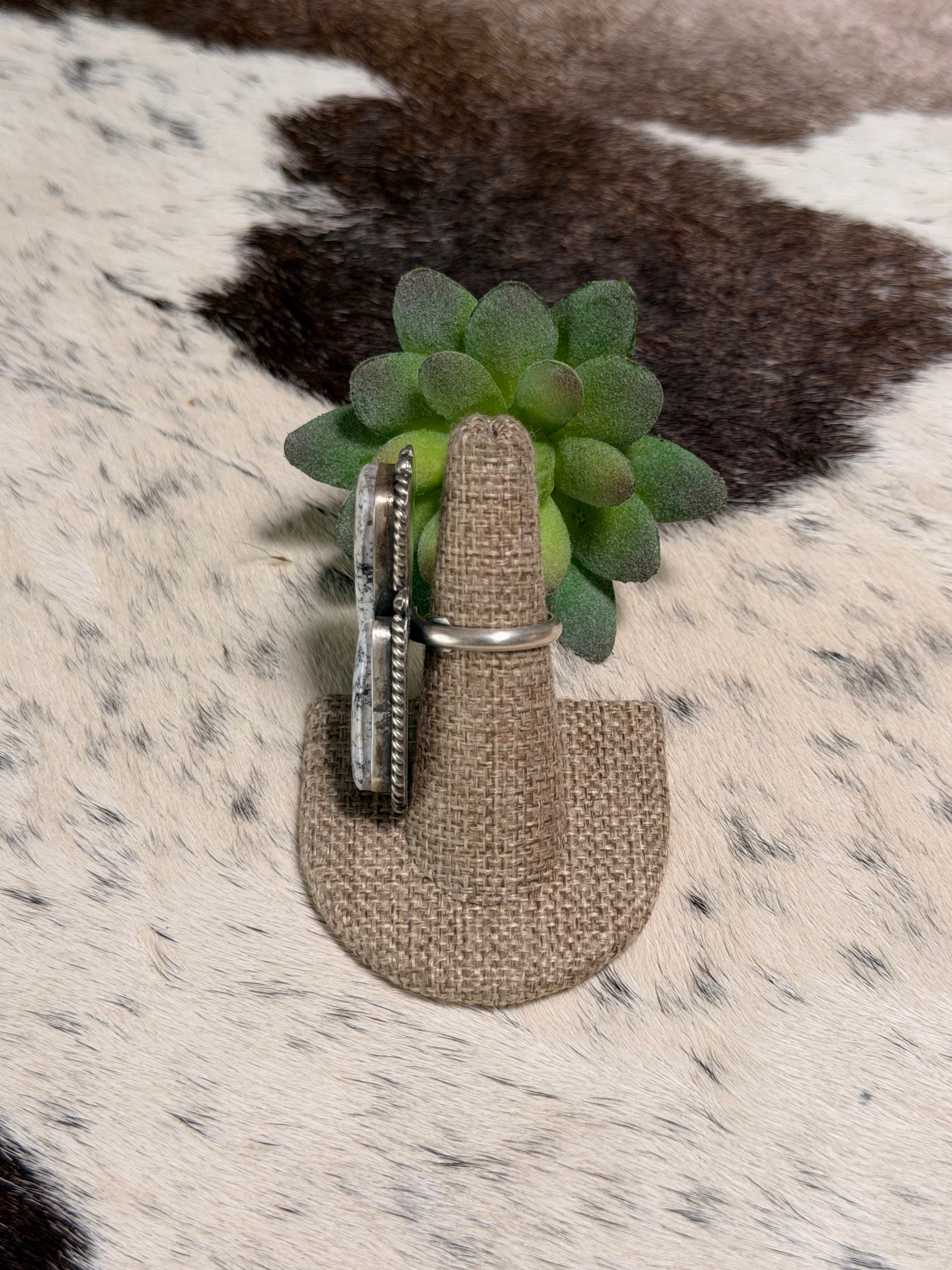 Eugene Belone White Buffalo Ring
