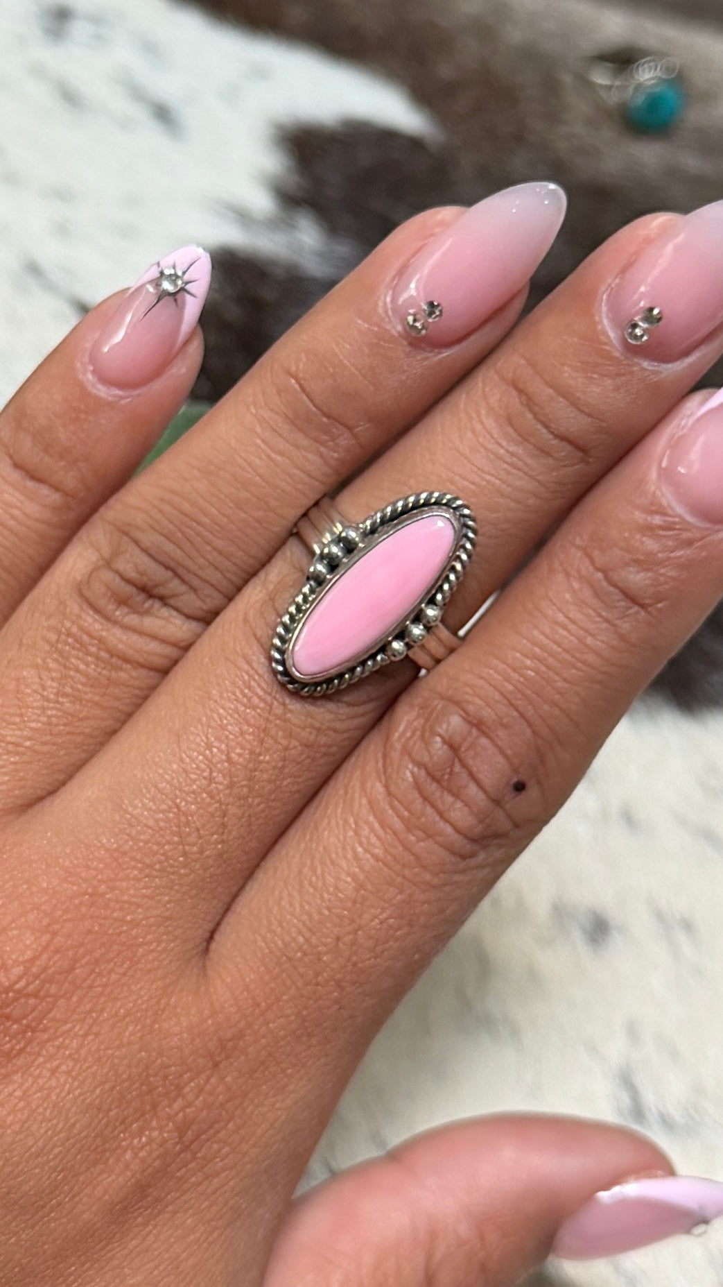 Pink Conch Ring, Size 7