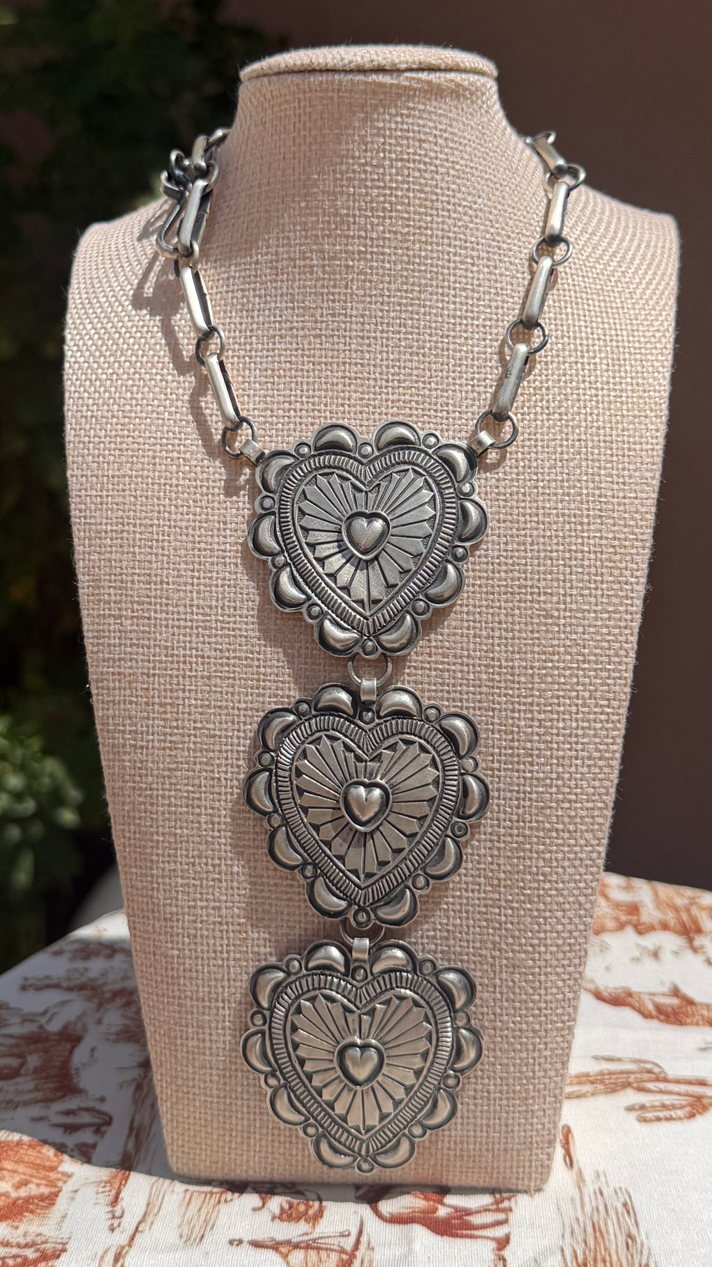 Alex Sanchez silver hearts lariat