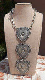 Alex Sanchez silver hearts lariat